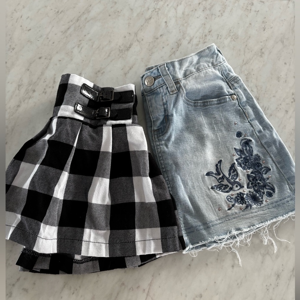 3 for $20! Justice Plaid Skirt and Denim Skirt Set size 7